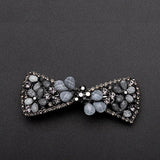 Women's Crystal Bowknot Hair Clip Retro Geometric Head Accessory
