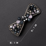 Women's Crystal Bowknot Hair Clip Retro Geometric Head Accessory