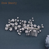 Bride Hairpins Tiaras Wedding Heapdiece Jewelry Women Hair Comb Clips