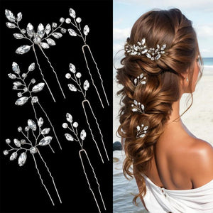 Bridal Rhinestone Flower Hair Comb Hairpin Hair Clips