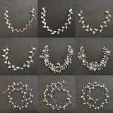 Baroque Style Leaf Pearl Bridal Hair Vine Headband Wedding
