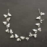 Baroque Style Leaf Pearl Bridal Hair Vine Headband Wedding