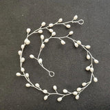 Baroque Style Leaf Pearl Bridal Hair Vine Headband Wedding