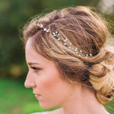 Baroque Style Leaf Pearl Bridal Hair Vine Headband Wedding