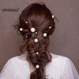 18pcs Pearl Wedding Hairpin U-shaped Hair Clips For Women Golden