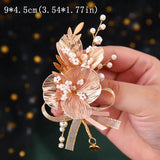 Bridal Wedding Hairband Pearl Corsage Wrist flower for Women