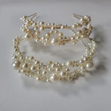 Crystal Pearls Bridal Wedding Tiara Headband Hair Jewelry