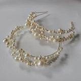 Crystal Pearls Bridal Wedding Tiara Headband Hair Jewelry