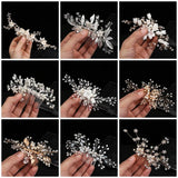 Crystals Rhinestones Pearls Flower Hair Comb Bridal Headpieces