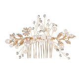 Crystals Rhinestones Pearls Flower Hair Comb Bridal Headpieces