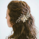 Crystals Rhinestones Pearls Flower Hair Comb Bridal Headpieces