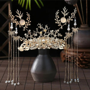 Hanfu Tassel Crown Hair Pins Butterfly Jewelry Hair Stick