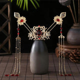 Hanfu Tassel Crown Hair Pins Butterfly Jewelry Hair Stick