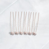 6pcs Crystal U-shaped Hairpin Bridal Hair Jewelry
