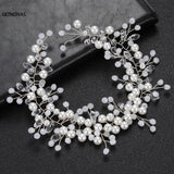Bridal Pearl Headband Wedding Hair Accessories Crystal Tiara