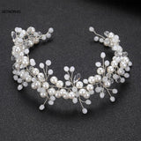 Bridal Pearl Headband Wedding Hair Accessories Crystal Tiara