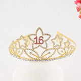 18 Year Old Crown Straps Set Hair Bands Crystal Letters Headdress