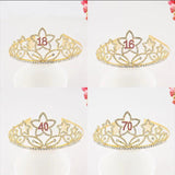 18 Year Old Crown Straps Set Hair Bands Crystal Letters Headdress