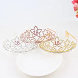18 Year Old Crown Straps Set Hair Bands Crystal Letters Headdress