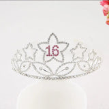 18 Year Old Crown Straps Set Hair Bands Crystal Letters Headdress