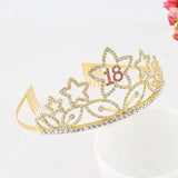 18 Year Old Crown Straps Set Hair Bands Crystal Letters Headdress