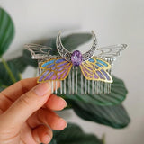 Fairy Butterfly Crystal Haircomb Elf Hairclip