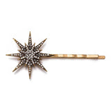Celestial Wedding Hair Clip Set - Vintage Silver Plated Moon and Star