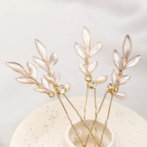 Bride Wedding Headpiece Leaves Hairpin Hair Sticks Hair Jewelry
