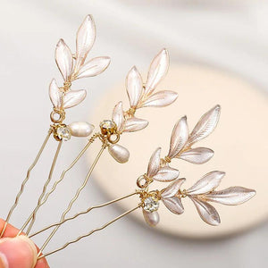Bride Wedding Headpiece Leaves Hairpin Hair Sticks Hair Jewelry