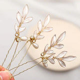 Bride Wedding Headpiece Leaves Hairpin Hair Sticks Hair Jewelry