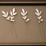 Bride Wedding Headpiece Leaves Hairpin Hair Sticks Hair Jewelry
