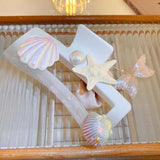 Starfish Pearl Bow Hair Clip Women Shark Claw Wedding Party Accessory