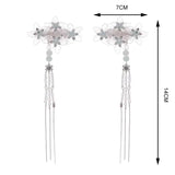 Chinese Crystal Flower Hair Pins and Side Clips for Women Girl Cosplay