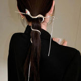Snake Hairpin Hair Sticks Tassel Rhinestone Punk Headwear Hair Access