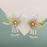 Antique Fairy Hair Clip Tassel Flowers Hairpin Crown Accessories