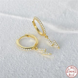 Cubic Zircon Lightning Earrings 925 Silver Korea Hoop Jewel Accessories