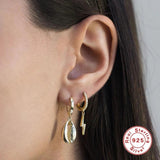 Cubic Zircon Lightning Earrings 925 Silver Korea Hoop Jewel Accessories