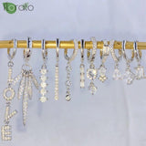 925 Silver Zircon Crystal Hoop Earrings for Women Vintage Wedding Jewelry