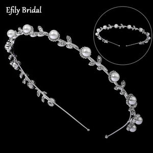 Rhinestone Pearl Headband Bridal Hair Accessories Wedding Tiara