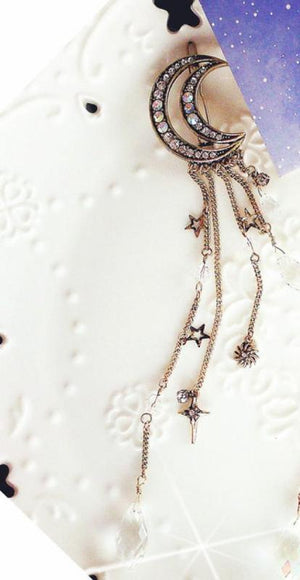 Crystal Moon Tassels Hair Jewelry Wedding Hair Accessories