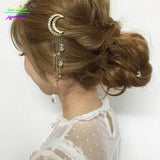 Crystal Moon Tassels Hair Jewelry Wedding Hair Accessories