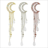 Crystal Moon Tassels Hair Jewelry Wedding Hair Accessories