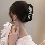 Rhinestone Metal Hair Claw Crab Clip Hairpin Crystal Pearl Hair Accessories