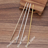 50 PCS Metal Hairpins Hair Stick Base Setting 3 Colors For Women Hair Jewelry