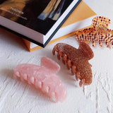 Acetic Grid Geometric Hairpin Hair Claw Clip Barrette Ponytail Head Accessories