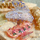 Acetic Grid Geometric Hairpin Hair Claw Clip Barrette Ponytail Head Accessories