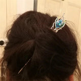 Enamel Peacock Feather Hair Sticks Wedding Hair Jewelry Crystal Hairpin