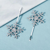2PCS Rhinestone Snowflake Hair Clips Christmas Gift Crystal Hairpins