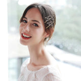 2PCS Rhinestone Snowflake Hair Clips Christmas Gift Crystal Hairpins