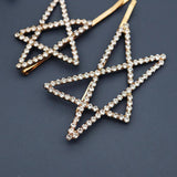2PCS Rhinestone Snowflake Hair Clips Christmas Gift Crystal Hairpins